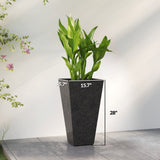 3-Piece 28" Tall Planters with Drainage Holes, Black