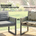 4 Piece Rattan Garden Furniture Set with 3 Loveseats, Grey