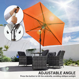 2.6 m Garden Parasol with Tilt, Crank, Vent & Aluminium Pole, Orange