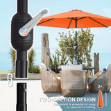 2.6 m Garden Parasol with Tilt, Crank, Vent & Aluminium Pole, Orange