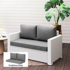 2 Seater Outdoor Seat Cushions with Backrest, Grey