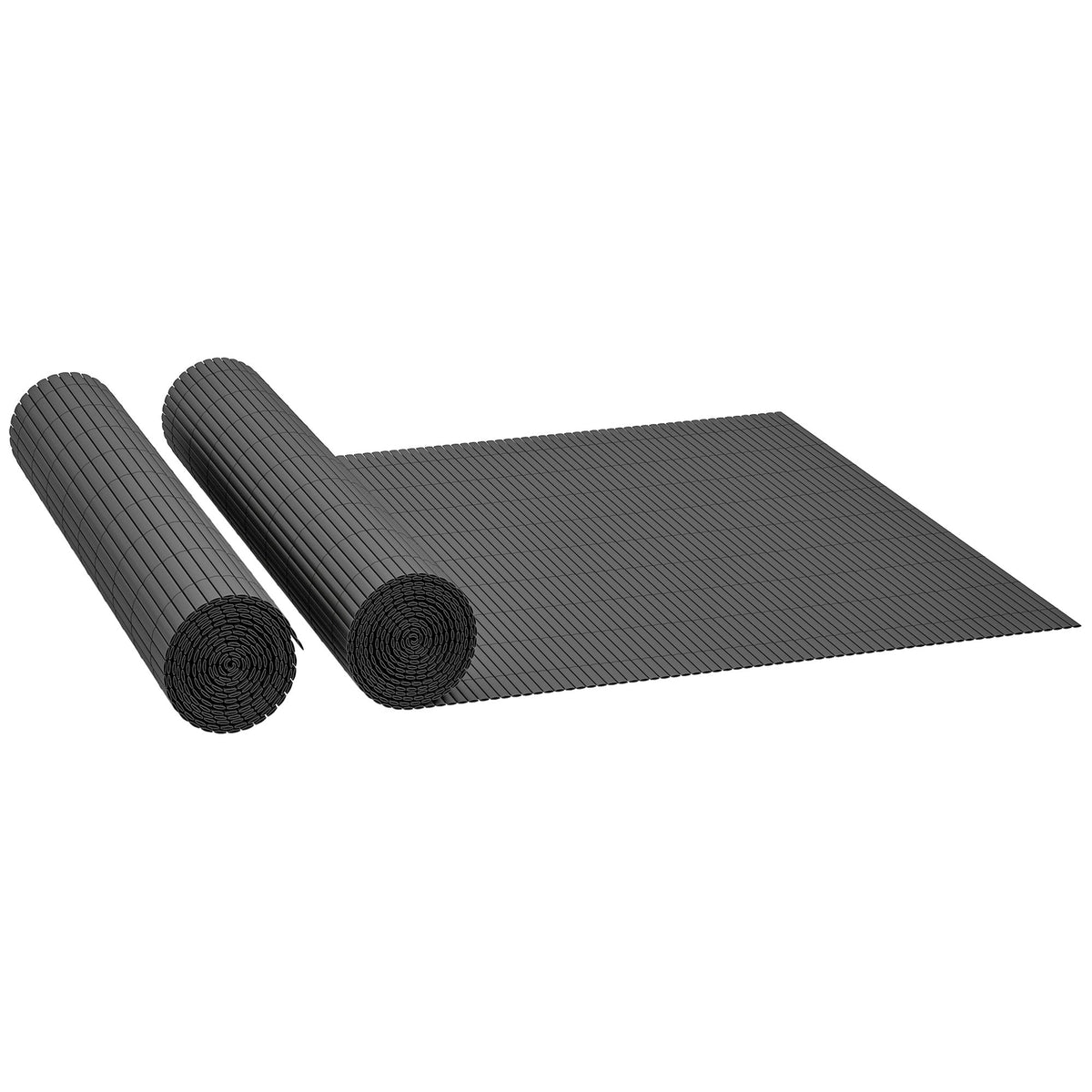 2pcs Plastic Privacy Screening Fence, 1 m x 5 m, Dark Grey