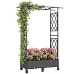 Raised Garden Bed with Arch Trellis, Wheels and Self-Watering Design