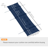 Tufted 74.8" x 22" x 4" Outdoor Chaise Lounge Cushion with Ties, Navy Blue