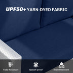 2 Seater Outdoor Seat Cushions with Backrest, Navy Blue