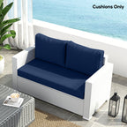 2 Seater Outdoor Seat Cushions with Backrest, Navy Blue