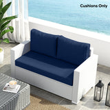 2 Seater Outdoor Seat Cushions with Backrest, Navy Blue