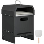 3-in-1 Wood-Fired Pizza Oven with Stone & Peel for Charcoal Grill, Black