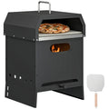 3-in-1 Wood-Fired Pizza Oven with Stone & Peel for Charcoal Grill, Black
