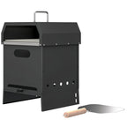 3-in-1 Wood-Fired Pizza Oven with Stone & Peel for Charcoal Grill, Black