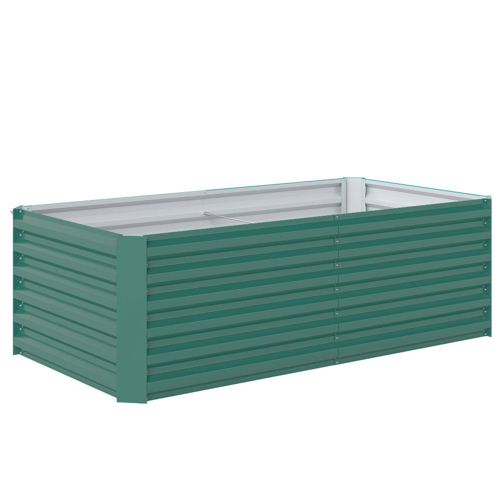 6' x 3' x 2' Galvanized Raised Garden Bed for Vegetables, Dark Green
