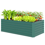 6' x 3' x 2' Galvanized Raised Garden Bed for Vegetables, Dark Green