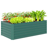 6' x 3' x 2' Galvanized Raised Garden Bed for Vegetables, Dark Green