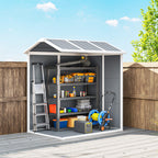 6' x 4' Outdoor Storage Shed with Floor and Lockable Door, Gray