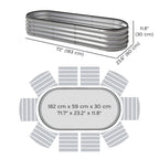 2pcs 6 x 2 x 1 ft Galvanized Raised Garden Beds, Silver