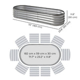 2pcs 6 x 2 x 1 ft Galvanized Raised Garden Beds, Silver