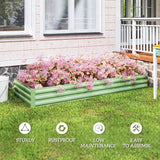Galvanized Raised Garden Bed 8' x 3' x 1' for Vegetables, Flowers & Herbs, Light Green