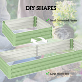Galvanized Raised Garden Bed 8' x 3' x 1' for Vegetables, Flowers & Herbs, Light Green