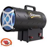 15 kW/51000 BTU Industrial Propane Space Heater with Piezo Ignition, Overheat Protection, IPX4, Black