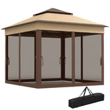10.7 x 10.7ft Pop-Up Gazebo with Removable Mesh Curtains and UV30 Roof, Beige