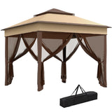 10.7 x 10.7ft Pop-Up Gazebo with Removable Mesh Curtains and UV30 Roof, Beige