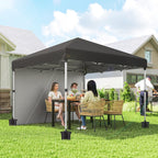 10' x 10' Pop Up Canopy Tent with Sidewalls and Roller Bag, Black