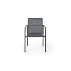 Pasadena Dining Arm Chair in Charcoal Aluminum