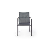 Pasadena Dining Arm Chair in Charcoal Aluminum