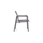Pasadena Dining Arm Chair in Charcoal Aluminum