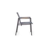 Pasadena Dining Arm Chair in Charcoal Aluminum