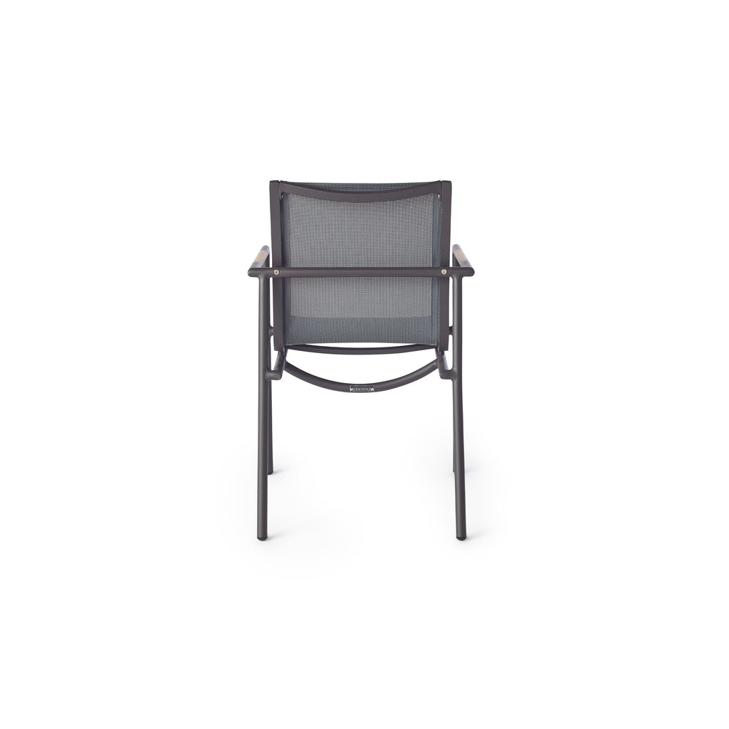 Pasadena Dining Arm Chair in Charcoal Aluminum