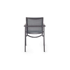 Pasadena Dining Arm Chair in Charcoal Aluminum