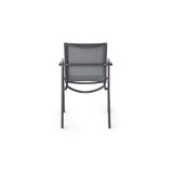 Pasadena Dining Arm Chair in Charcoal Aluminum