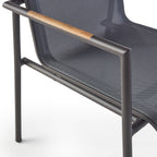 Pasadena Dining Arm Chair in Charcoal Aluminum