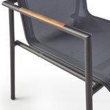 Pasadena Dining Arm Chair in Charcoal Aluminum