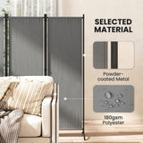 4 Panel Folding Room Divider with Wide Feet, Dark Grey