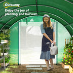 10' x 13' x 6.5' Walk-in Tunnel Greenhouse with 2 Doors, Green