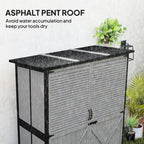 Wood Outdoor Storage Cabinet with Lock and Shelves, Gray