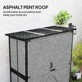 Wood Outdoor Storage Cabinet with Lock and Shelves, Gray