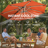 3 m Cantilever Parasol with Solar LED Light, Cover & 360° Rotation, Orange