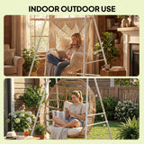 Hammock Chair Stand with Anti-Slip Pads and 2 Carabiners, White