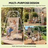 Hammock Chair Stand with Anti-Slip Pads and 2 Carabiners, White