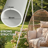 Hammock Chair Stand with Anti-Slip Pads and 2 Carabiners, White