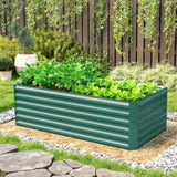 6' x 3' x 2' Galvanized Raised Garden Bed for Vegetables, Dark Green