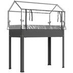 39.4" x 18.9" x 48.8" Raised Garden Bed with Cover, Dark Gray