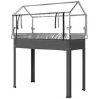 39.4" x 18.9" x 48.8" Raised Garden Bed with Cover, Dark Gray