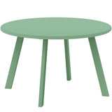 36" Round Patio Coffee Table with Metal Frame, Green
