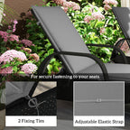 2-Piece Outdoor Lounge Chair Cushions, 76" x 23", Gray