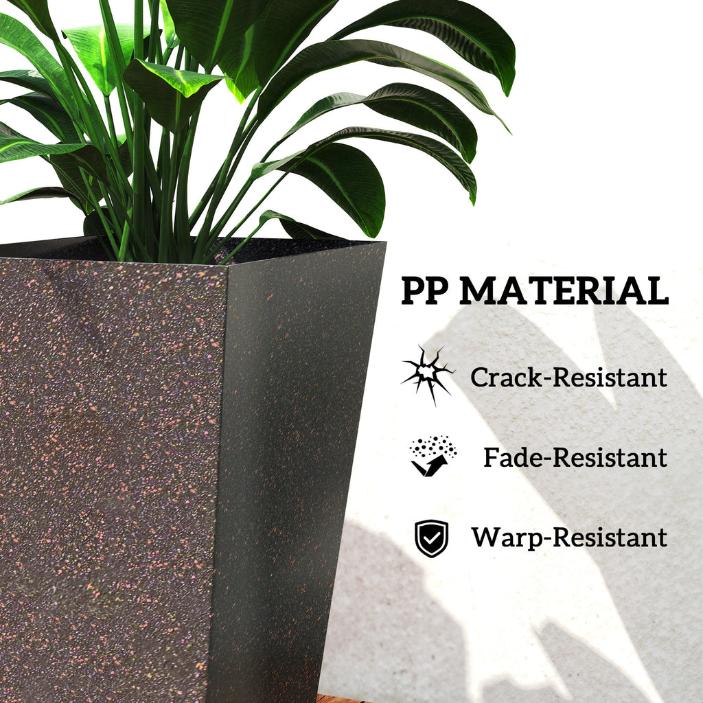 3-Piece 28" Tall Planters with Drainage Holes, Brown