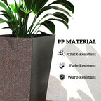 3-Piece 28" Tall Planters with Drainage Holes, Brown